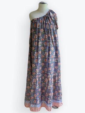 Romantic Floral One Shoulder Midi Dress Velvet by Graham & Spencer “Joanna” ~ S
